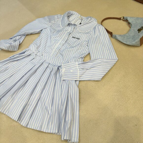 Miu Miu striped baby collar dress - Main Image